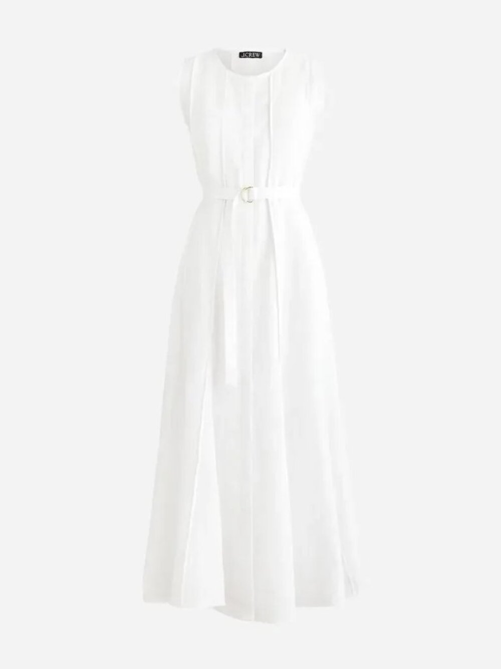 NWT J. Crew seamed linen dress with removable belt, White, Size Medium - Picture 3 of 5